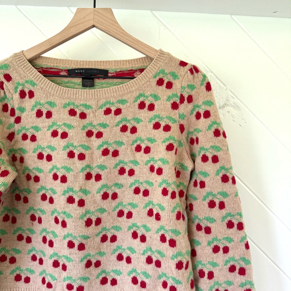 Mark Jacobs wool blend cherry sweater - image 2